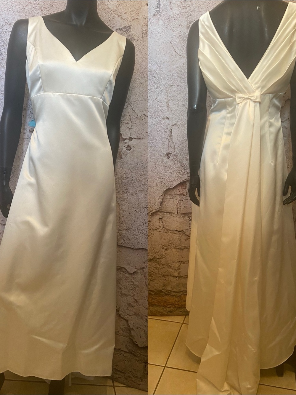 Da Vinci White Satin Wedding Dress